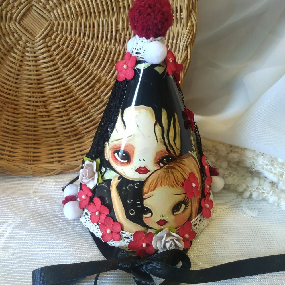 Handmade Party Hat with Ribbon